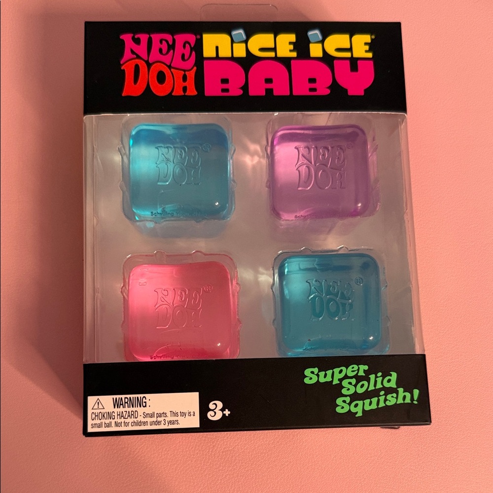 Nee Doh Nice Ice Baby Super Solid Squish Set - Blue, Pink, Purple